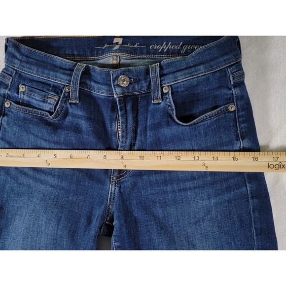 7 For All Mankind Cropped Gwenevere Size 27 Ankle Low Rise Straight Womens Jeans - Picture 12 of 16